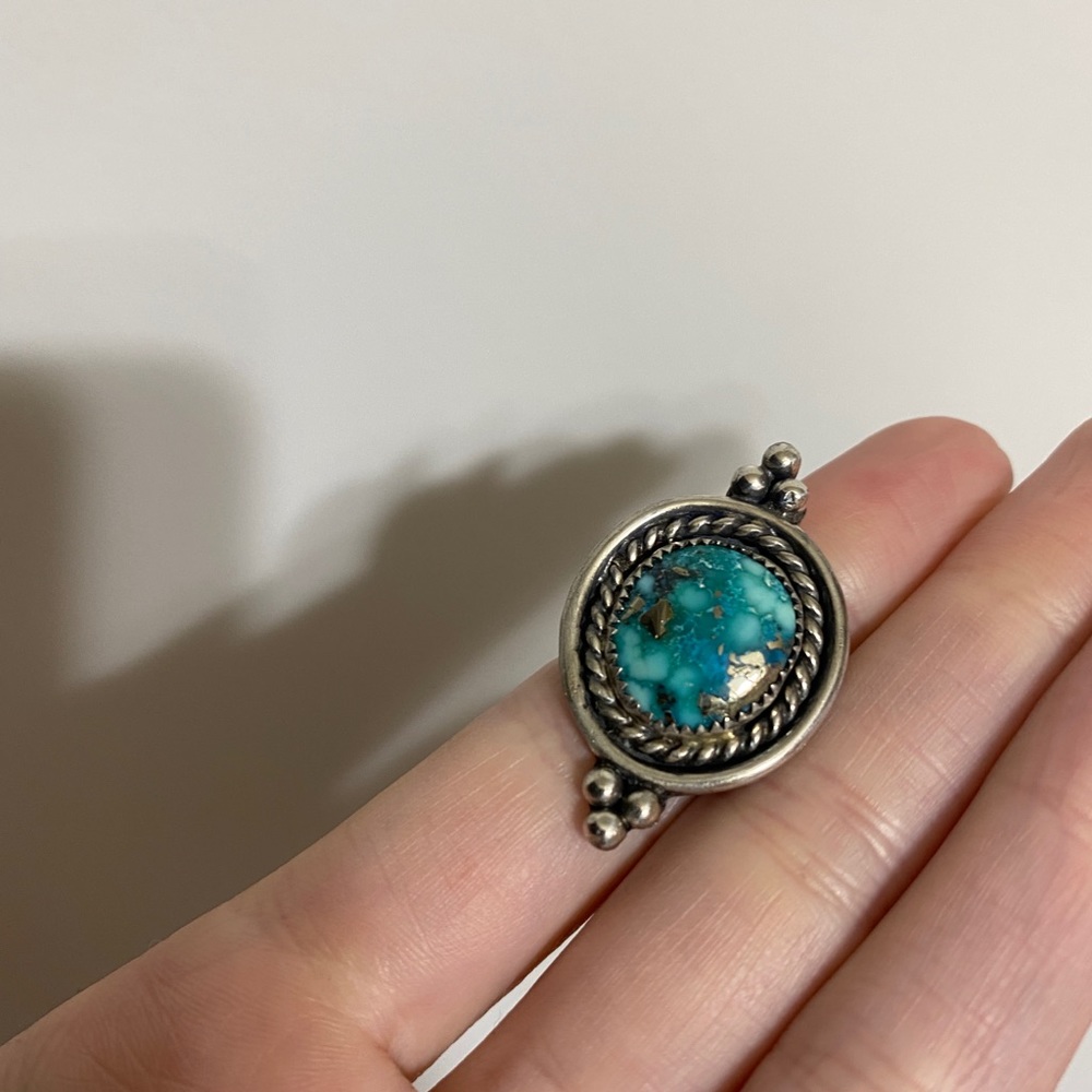 NEW OOAK White Water Turquoise Sterling Ring - Picture 6 of 6
